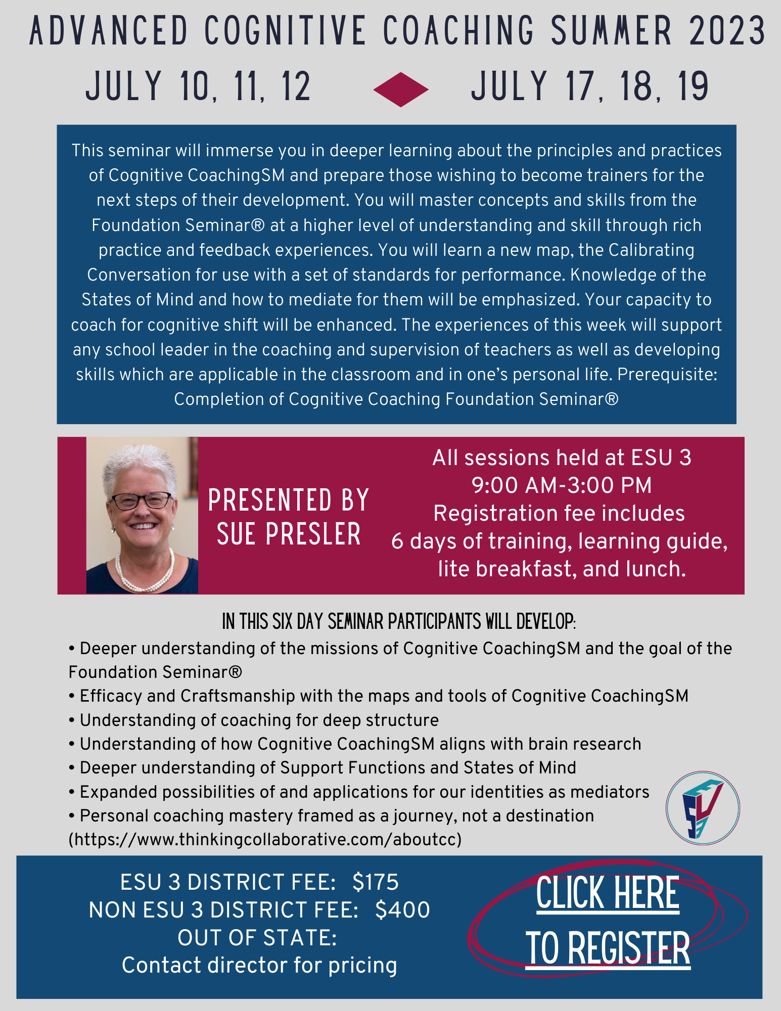 Click here to register for Advanced Cognitive Coaching